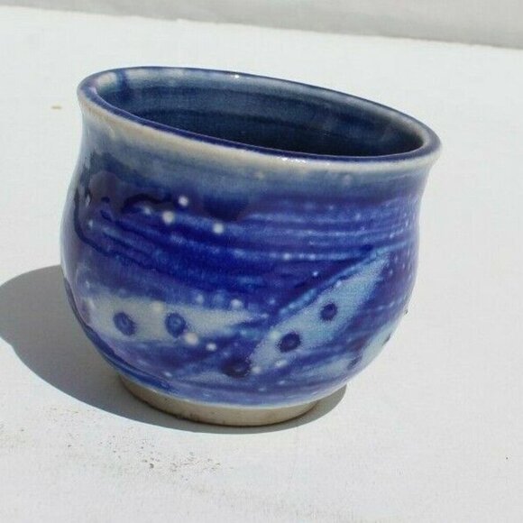 Vtg MCM CALIFORNIA CA Pottery CLAY - Blue Glazed Art Contemporary Coffee Mug Cup - Picture 5 of 5